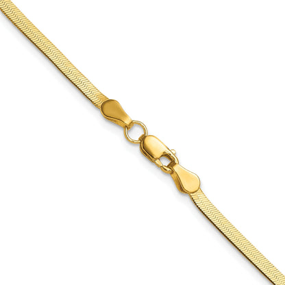14K Gelbgold 2.5mm Silky Fischgrät Halskette