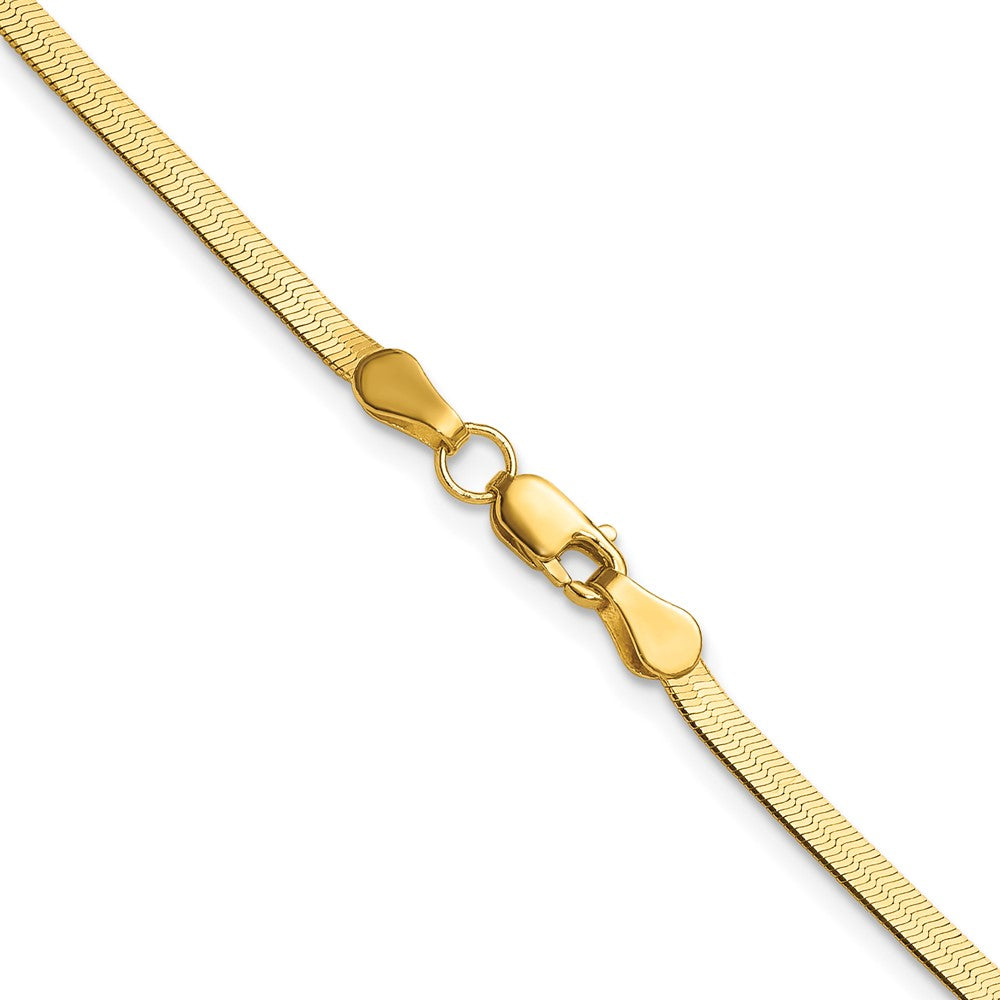 14K Gelbgold 2.5mm Silky Fischgrät Halskette