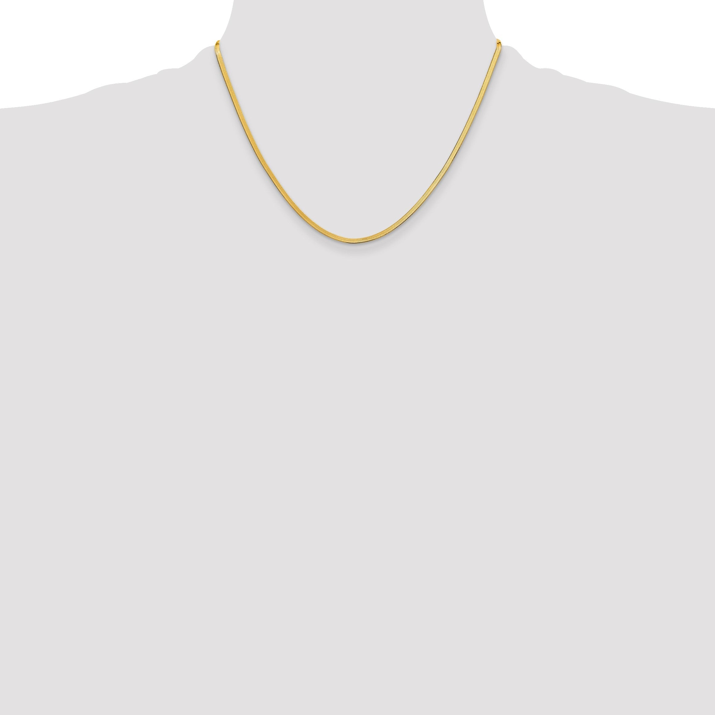 14K Gelbgold 2.5mm Silky Fischgrät Halskette