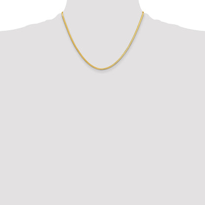 14K Gelbgold 2.5mm Silky Fischgrät Halskette