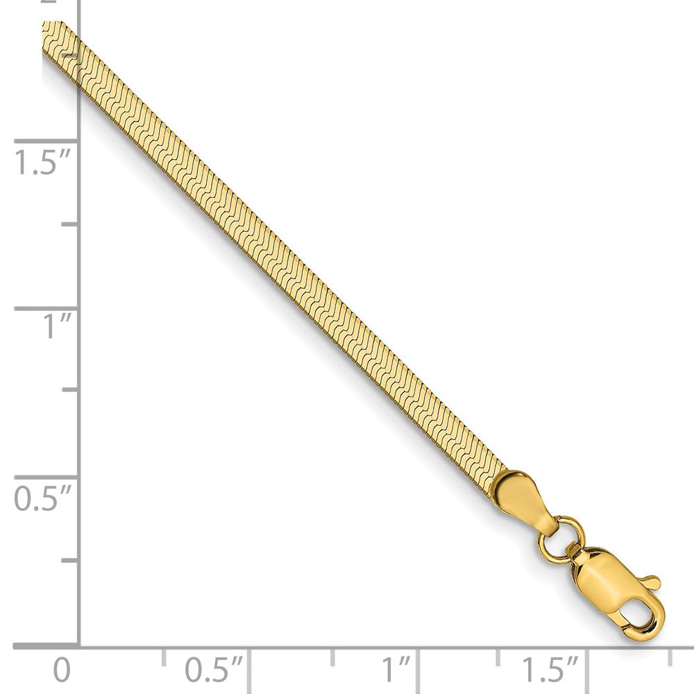 14K Gelbgold 2.5mm Silky Fischgrät Kette Nan Armband