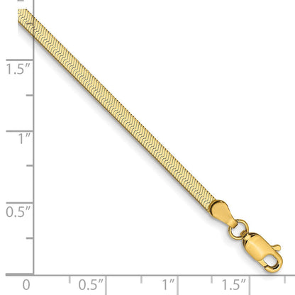 14K Gelbgold 2.5mm Silky Fischgrät Kette Nan Armband