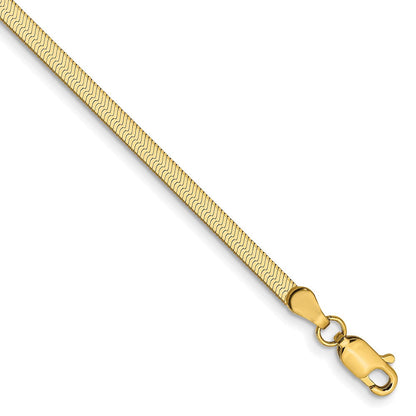 14K Gelbgold 2.5mm Silky Fischgrät Kette Nan Armband