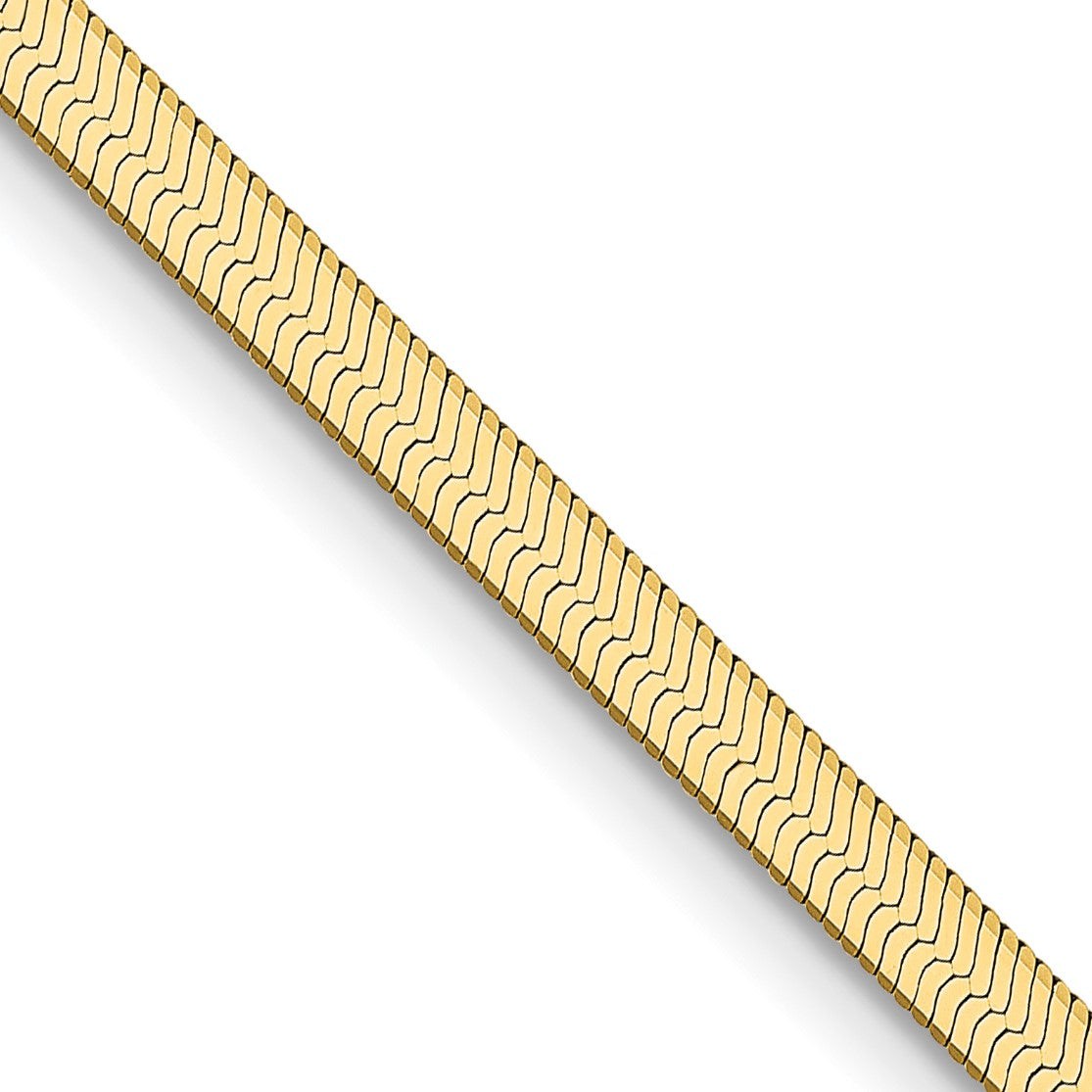 14K Gelbgold 2.5mm Silky Fischgrät Halskette