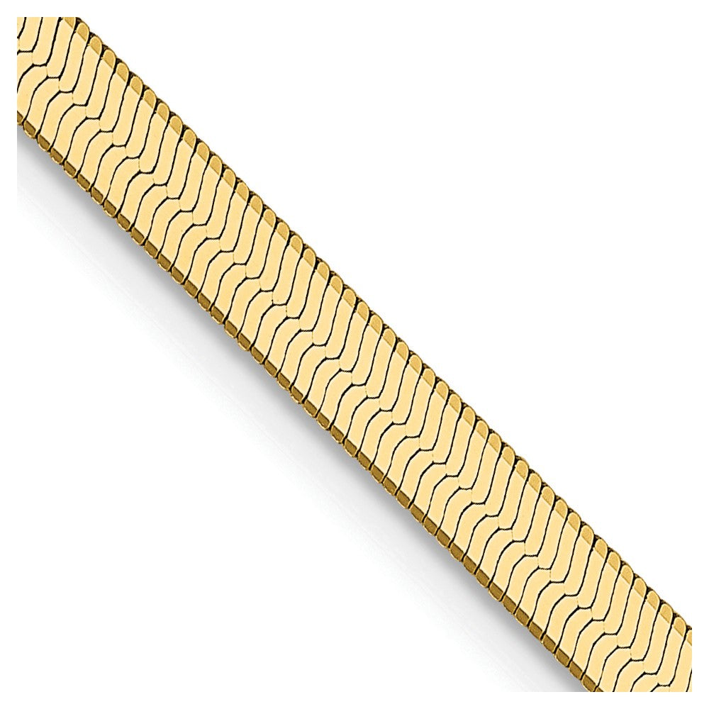 14K Gelbgold 3mm Silky Fischgrät mit Karabinerverschluss Halskette