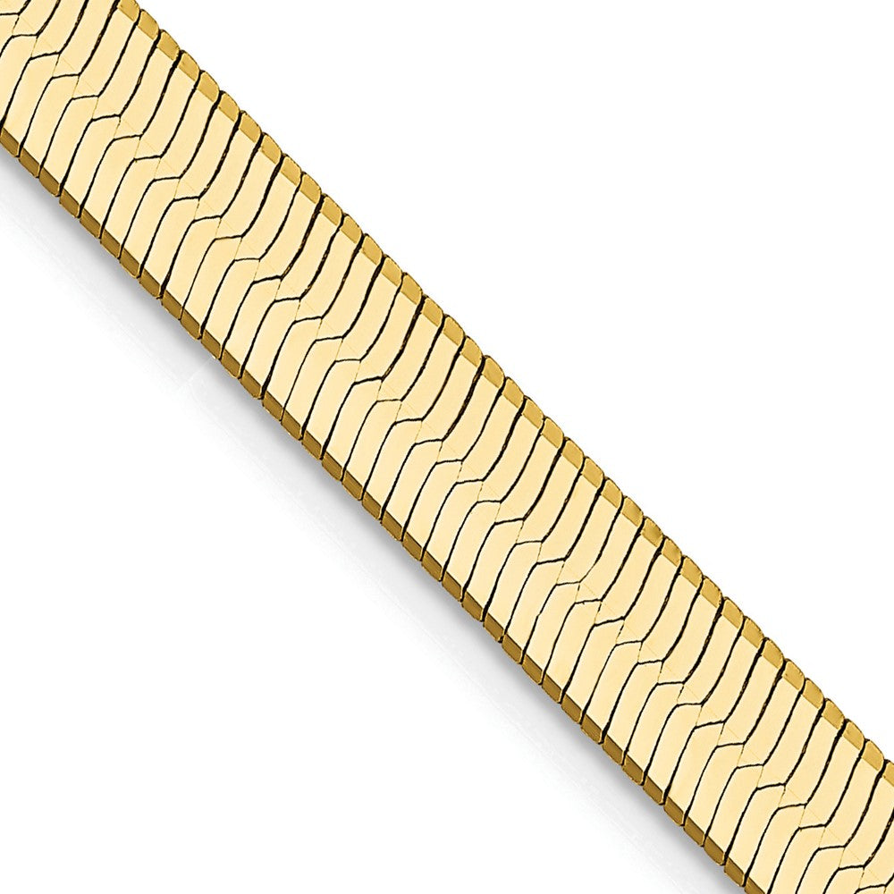 14K Gelbgold 5mm Silky Fischgrät mit Karabinerverschluss Halskette