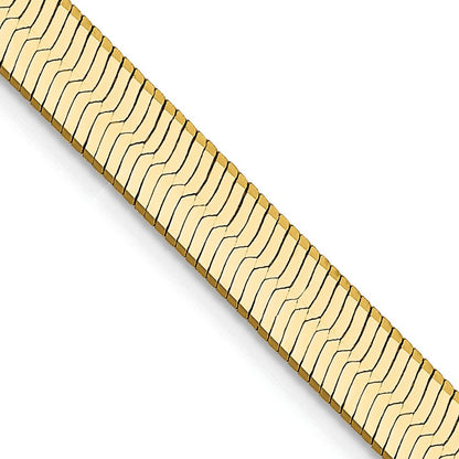 14K Gelbgold 5mm Silky Fischgrät mit Karabinerverschluss Halskette