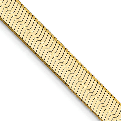 14K Gelbgold 5mm Silky Fischgrät mit Karabinerverschluss Halskette