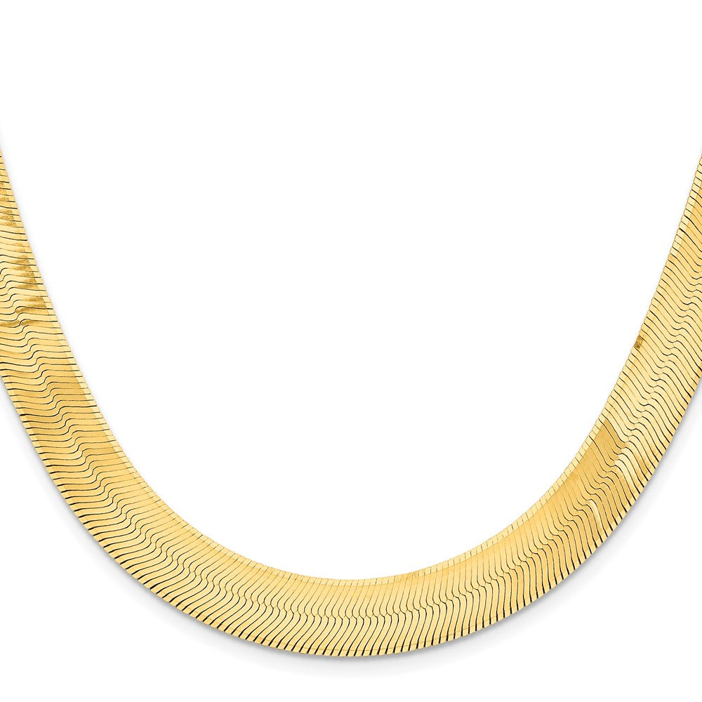 14K Gelbgold 10mm Silky Fischgrät mit Karabinerverschluss Halskette