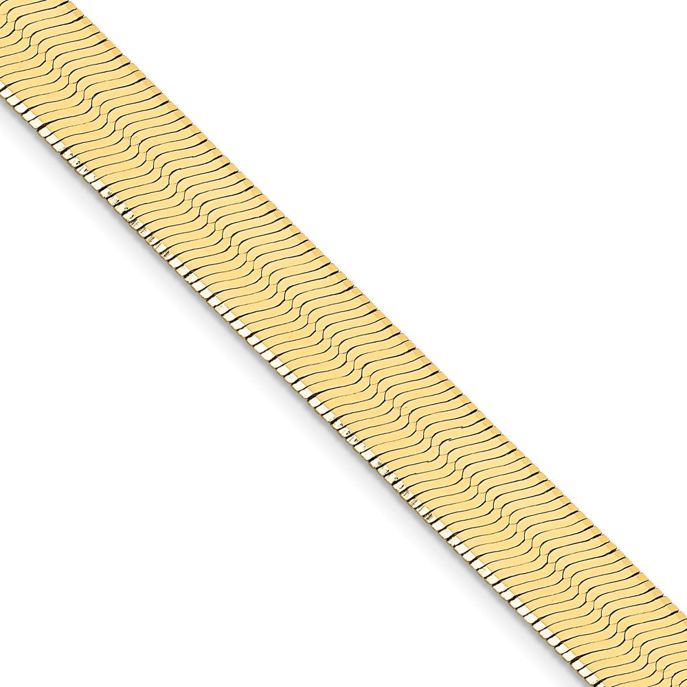 14K Gelbgold 10mm Silky Fischgrät mit Karabinerverschluss Halskette