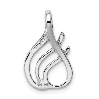 14K Weißgold Wendbar Fantasie Omega Anhänger