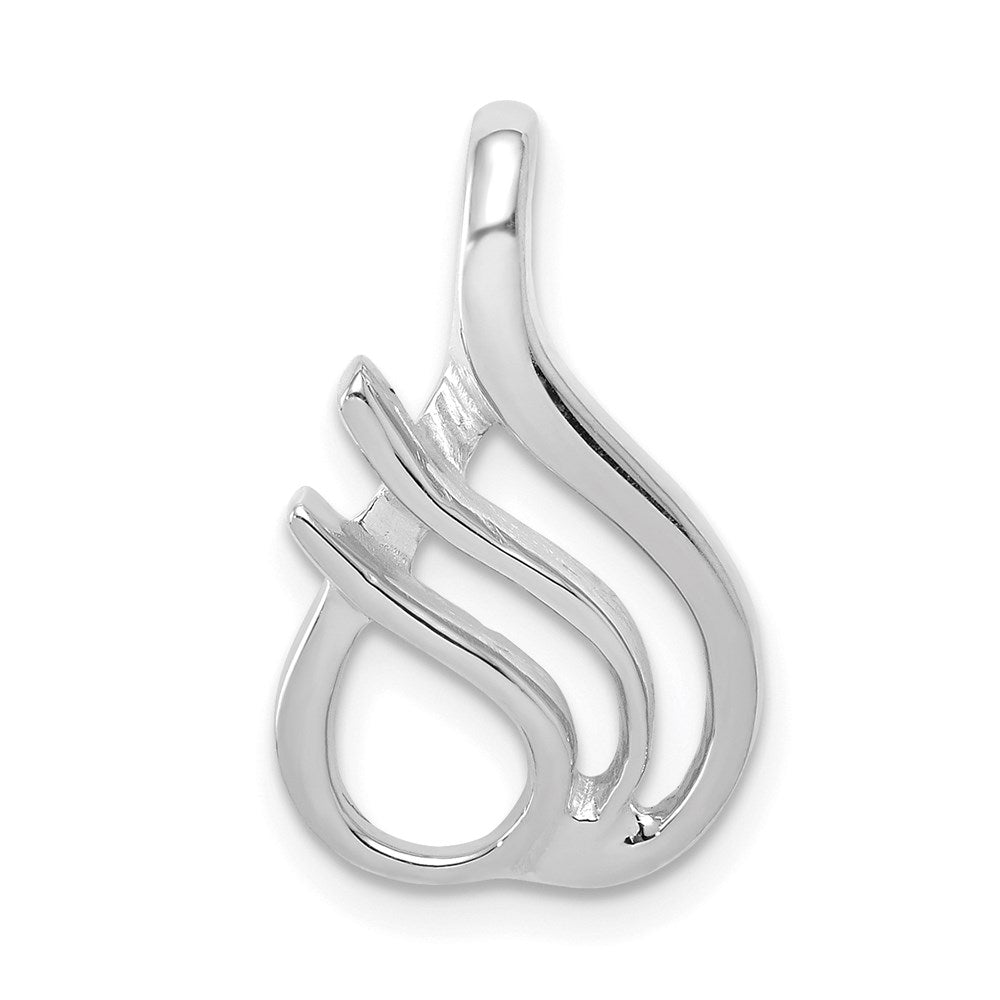 14K Weißgold Wendbar Fantasie Omega Anhänger