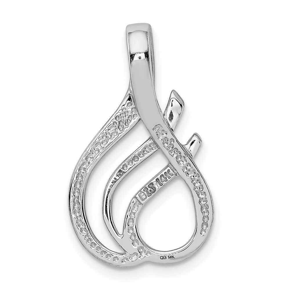 14K Weißgold Wendbar Fantasie Omega Anhänger