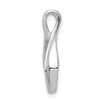14K Weißgold Kette Anhänger Wendbar Omega