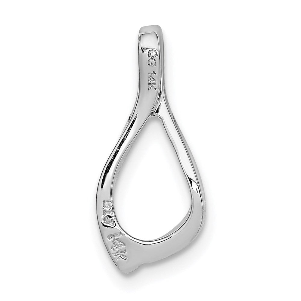 14K Weißgold Kette Anhänger Wendbar Omega