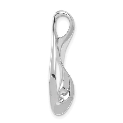14K Weißgold Passt Up To 3mm Normal, 6mm Fantasie Wendbar Omega Anhänger