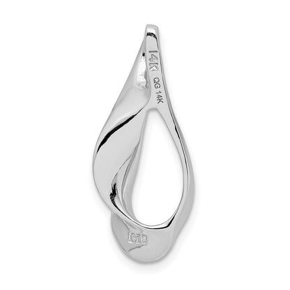 14K Weißgold Passt Up To 3mm Normal, 6mm Fantasie Wendbar Omega Anhänger