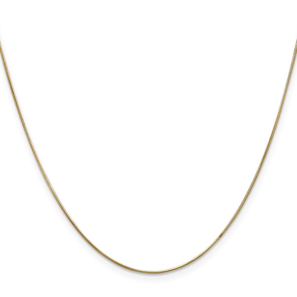 14K Gelbgold.65mm Rund Schlange mit Karabinerverschluss Halskette
