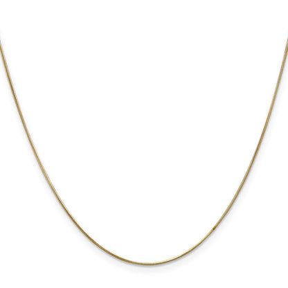 14K Gelbgold.65mm Rund Schlange mit Karabinerverschluss Halskette
