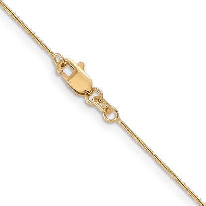 14K Gelbgold.65mm Rund Schlange mit Karabinerverschluss Halskette