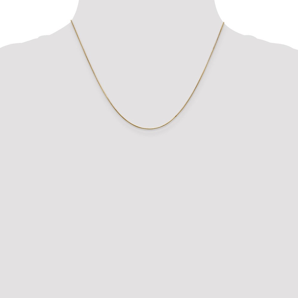14K Gelbgold.65mm Rund Schlange mit Karabinerverschluss Halskette