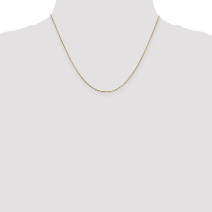 14K Gelbgold.65mm Rund Schlange mit Karabinerverschluss Halskette