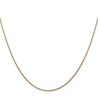 14K Gelbgold.8mm Rund Schlange mit Karabinerverschluss Halskette