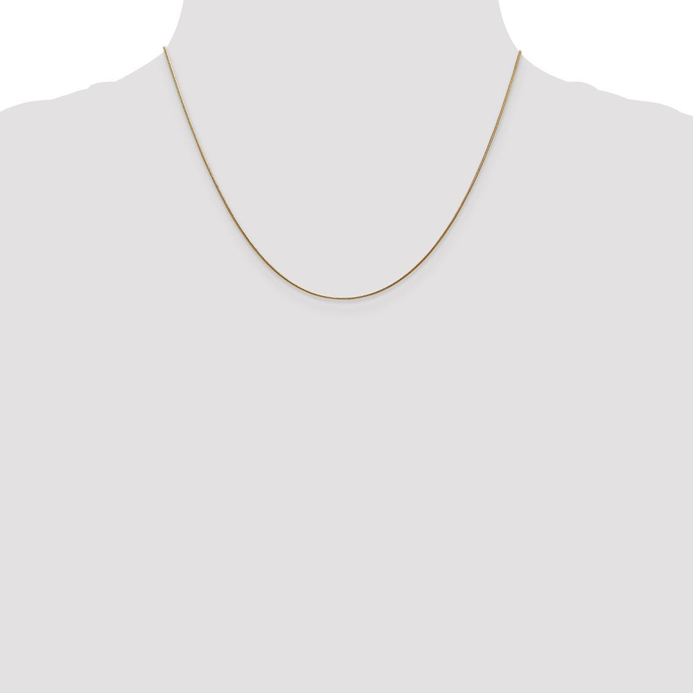 14K Gelbgold.8mm Rund Schlange mit Karabinerverschluss Halskette