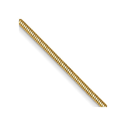 14K Gelbgold.8mm Rund Schlange mit Karabinerverschluss Kette Kinder Halskette