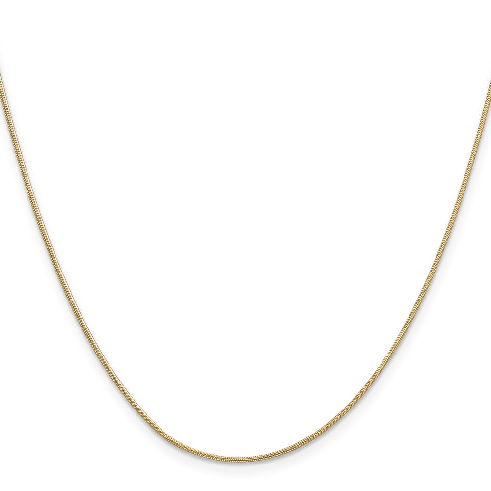 14K Gelbgold.9mm Rund Schlange mit Karabinerverschluss Halskette