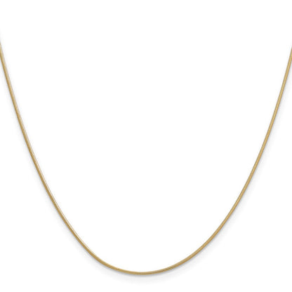 14K Gelbgold.9mm Rund Schlange mit Karabinerverschluss Halskette
