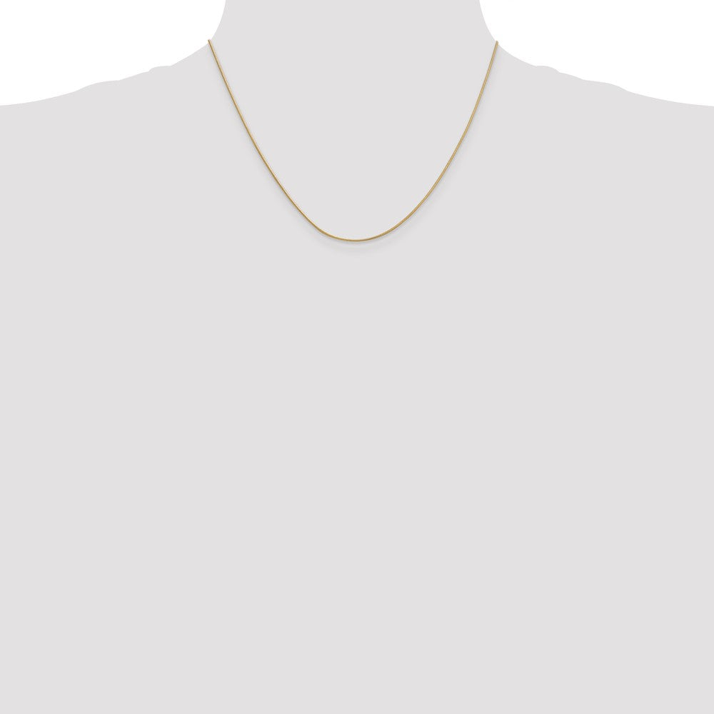 14K Gelbgold.9mm Rund Schlange mit Karabinerverschluss Halskette