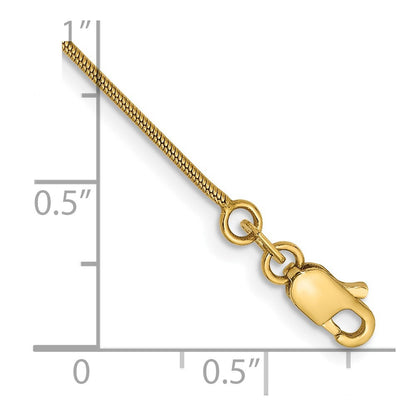 14K Gelbgold.9mm Rund Schlange mit Karabinerverschluss Gliederarmband