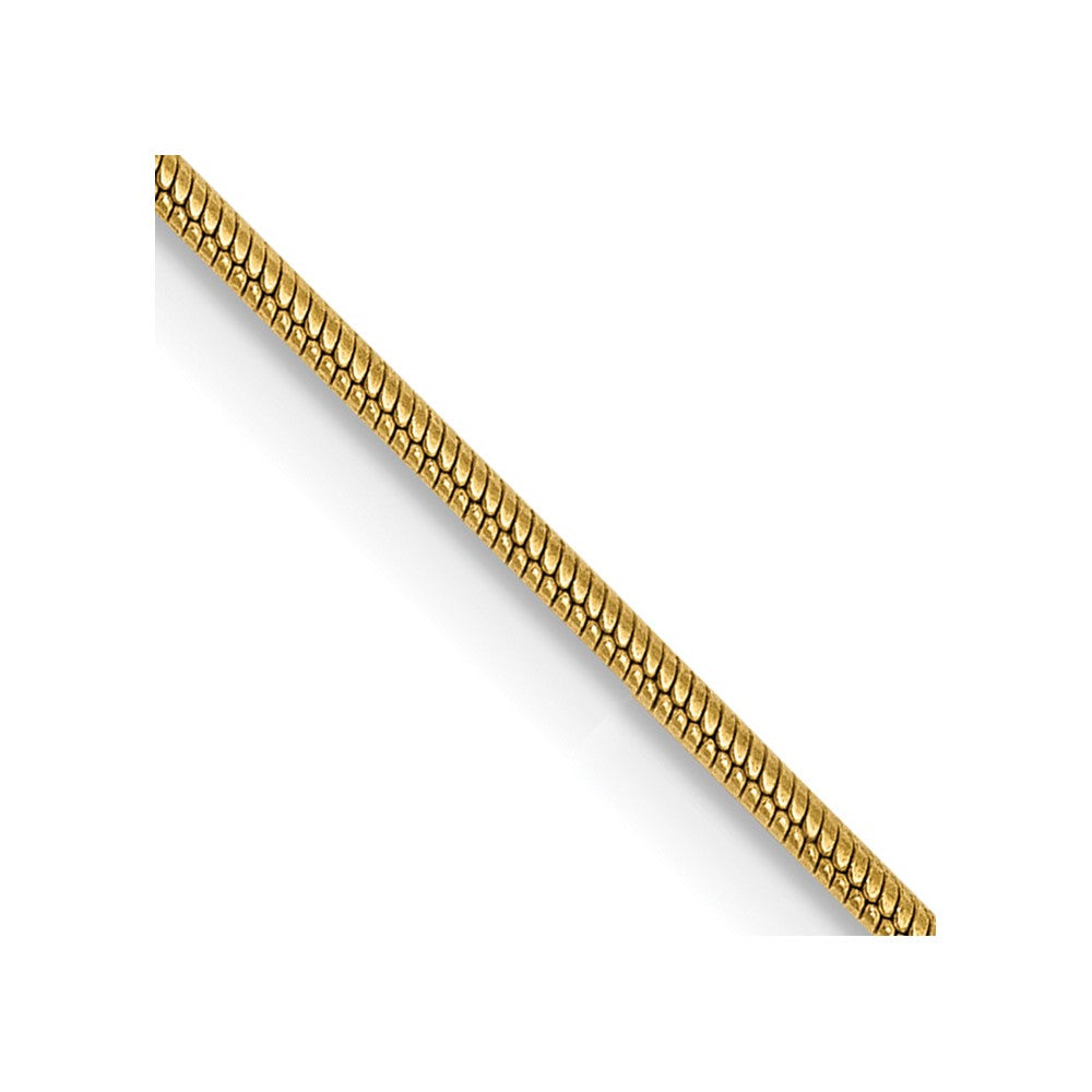 14K Gelbgold.9mm Rund Schlange mit Karabinerverschluss Halskette