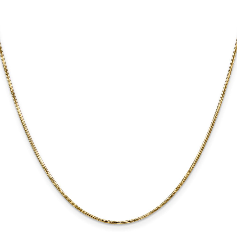 14K Gelbgold 1.1mm Rund Schlange mit Karabinerverschluss Halskette