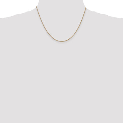 14K Gelbgold 1.4mm Rund Schlange Karabinerverschluss Halskette