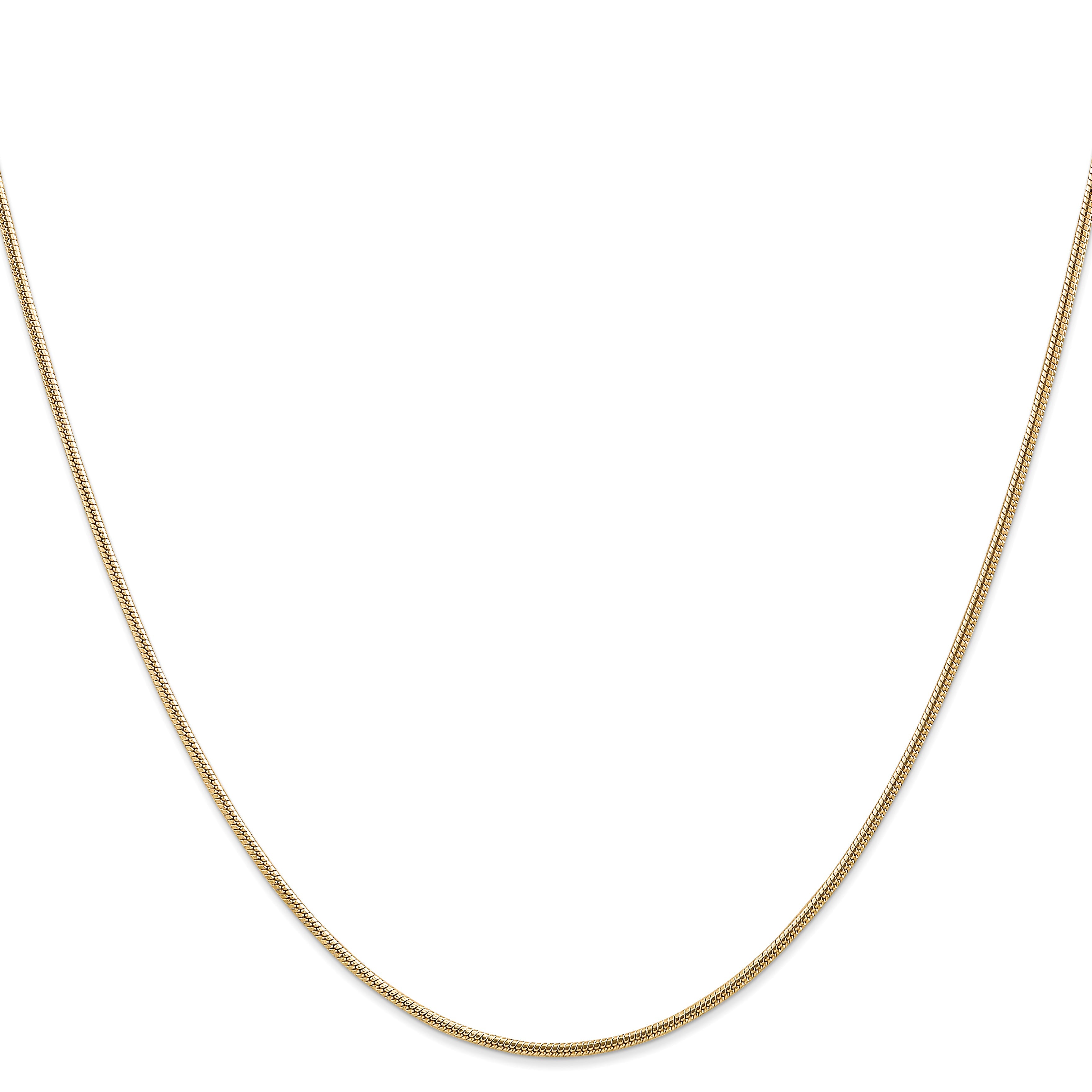 14K Gelbgold 1.6mm Rund Schlange Karabinerverschluss Halskette