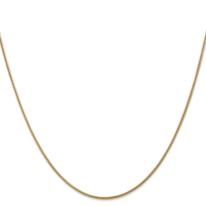 14K Gelbgold 1.6mm Rund Schlange Karabinerverschluss Halskette