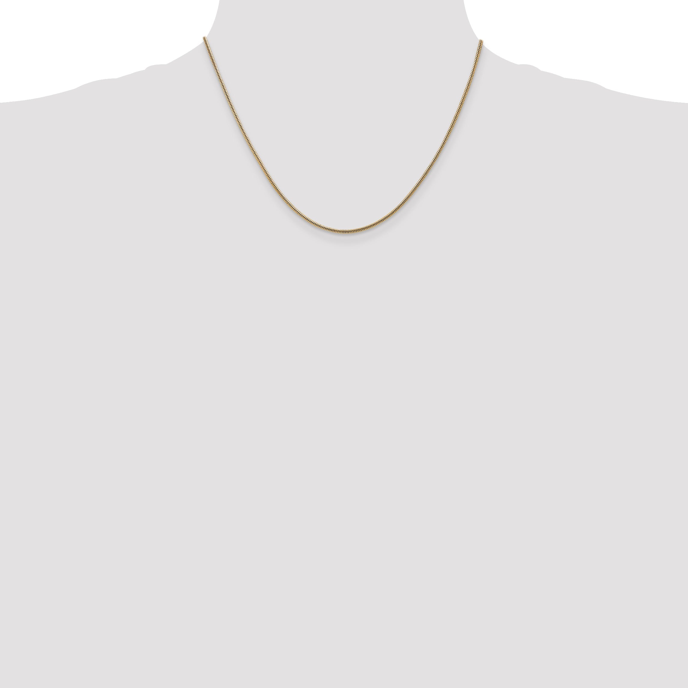 14K Gelbgold 1.6mm Rund Schlange Karabinerverschluss Halskette