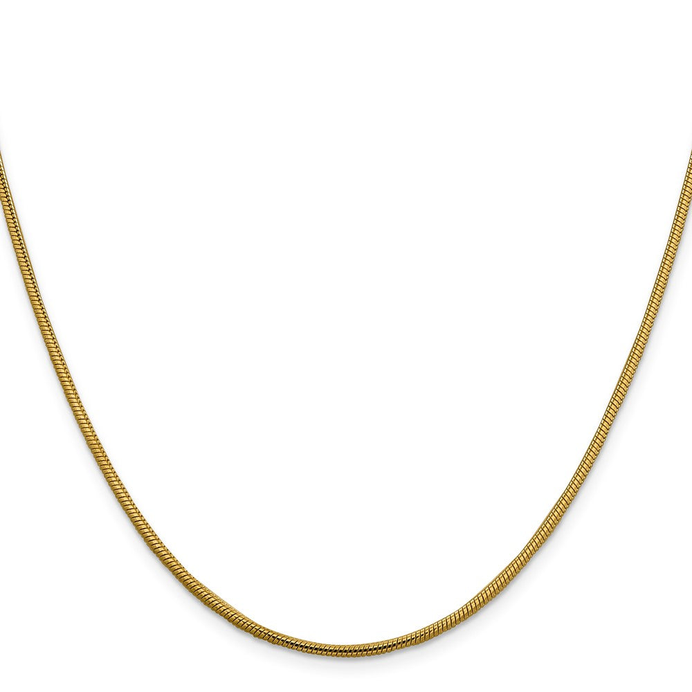 14K Gelbgold 1.85mm Rund Schlange Karabinerverschluss Halskette