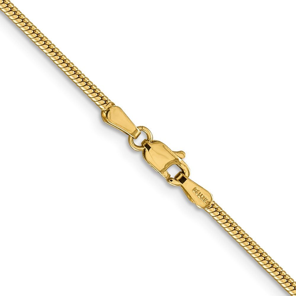14K Gelbgold 1.85mm Rund Schlange Karabinerverschluss Halskette