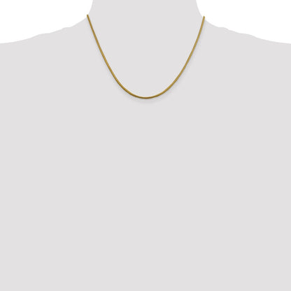 14K Gelbgold 1.85mm Rund Schlange Karabinerverschluss Halskette