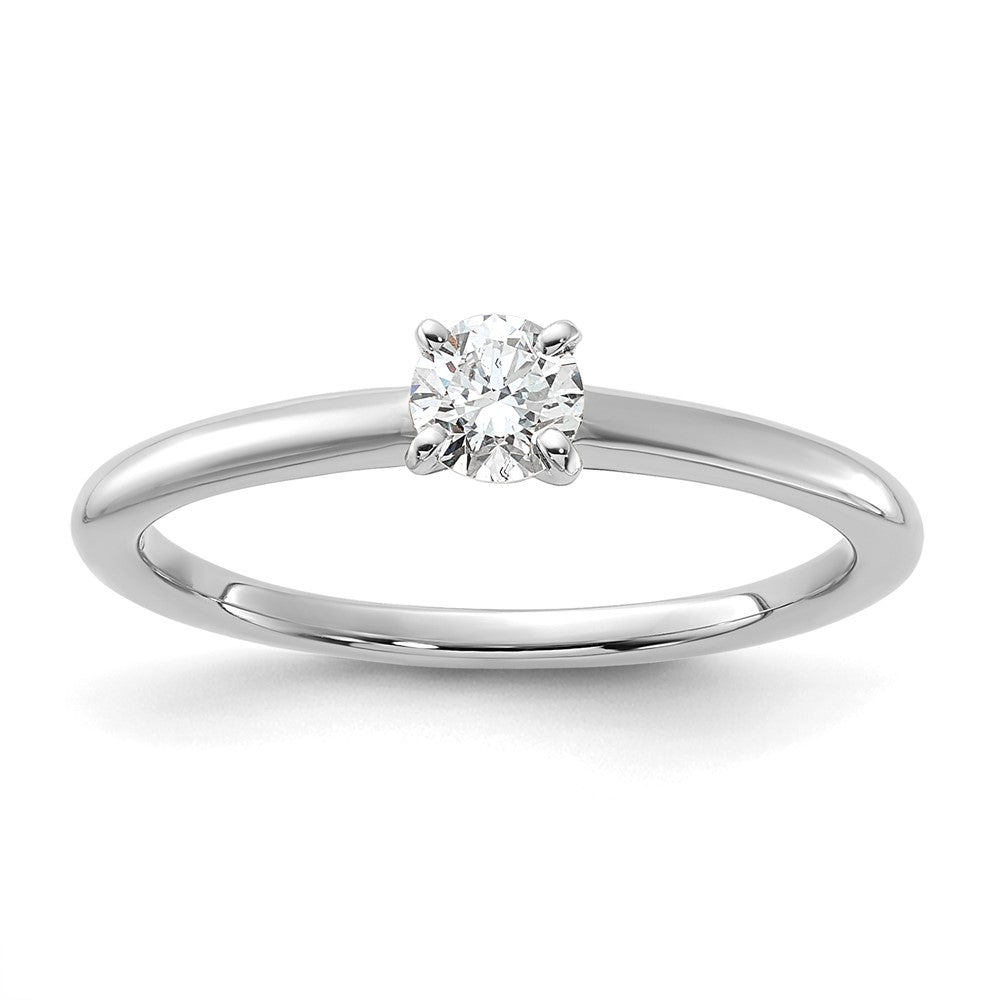 14K Weißgold Solitär-Verlobungsring mit 0,25 ct. Labordiamant im Rundschliff, VS/SI+ G+