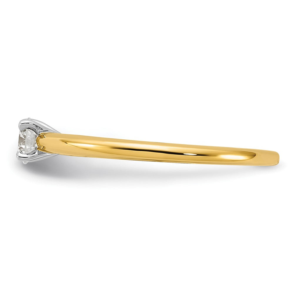 14K Bicolor Im Labor Gezüchtet Diamant Solitär Vs+, F+ Comp Eng Ring
