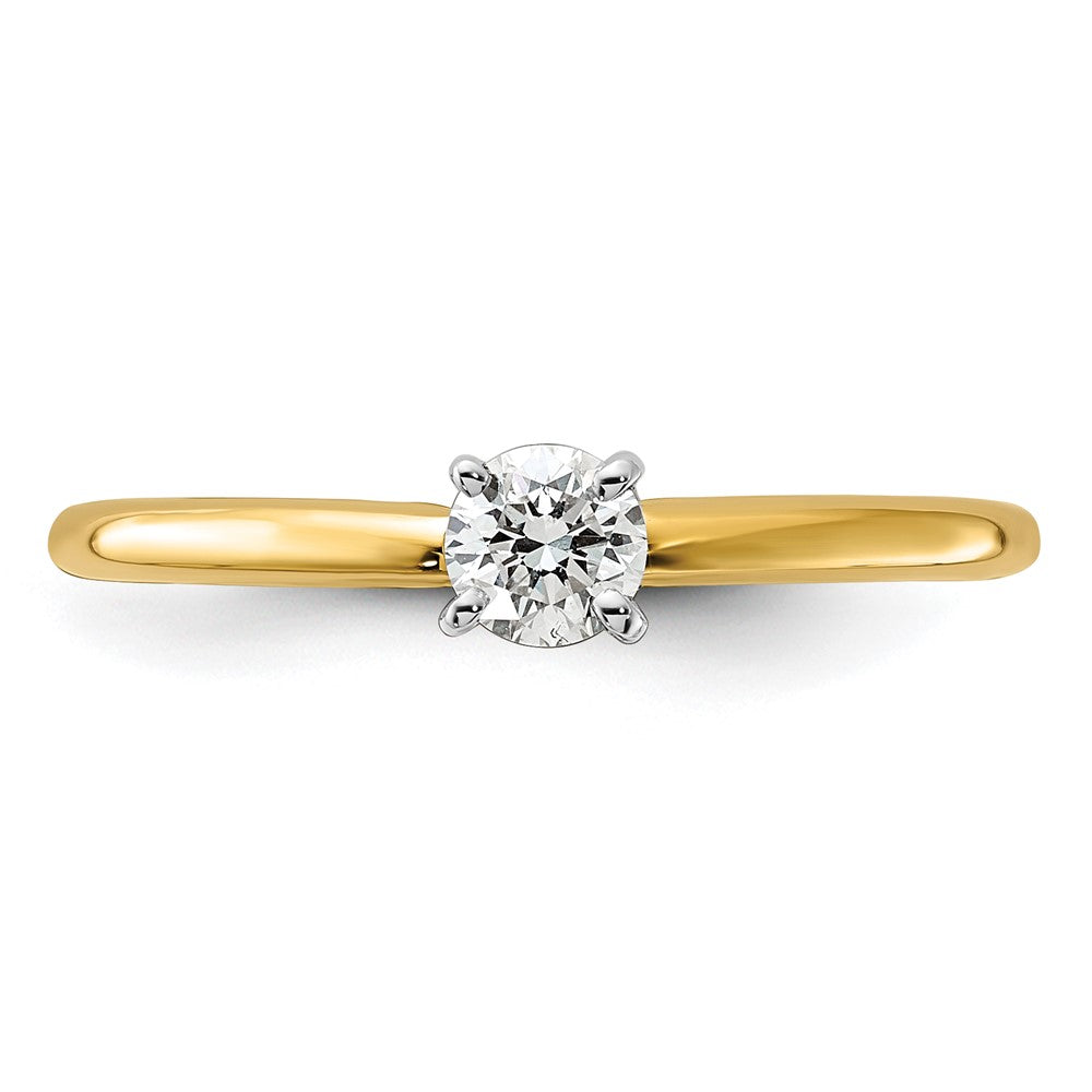 14K Bicolor Im Labor Gezüchtet Diamant Solitär Vs+, F+ Comp Eng Ring