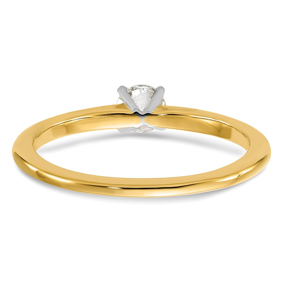 14K Bicolor Im Labor Gezüchtet Diamant Solitär Vs+, F+ Comp Eng Ring