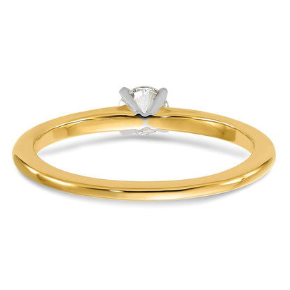 14K Bicolor Im Labor Gezüchtet Diamant Solitär Vs+, F+ Comp Eng Ring