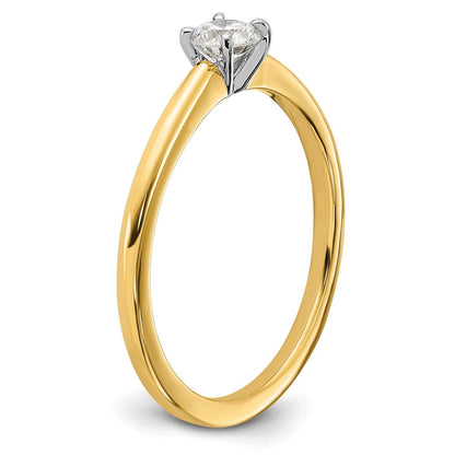 14K Bicolor Im Labor Gezüchtet Diamant Solitär Vs+, F+ Comp Eng Ring