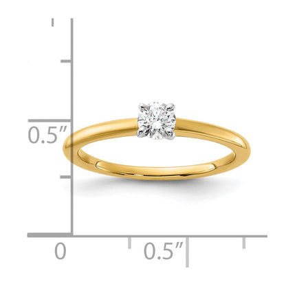 14K Bicolor Im Labor Gezüchtet Diamant Solitär Vs+, F+ Comp Eng Ring