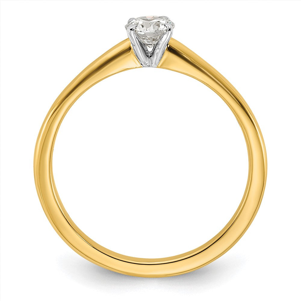 14K Bicolor Verlobungsring mit rundem Solitär, 0,33 ct. Labor-gezüchtetem Diamant, VS/SI+ G+
